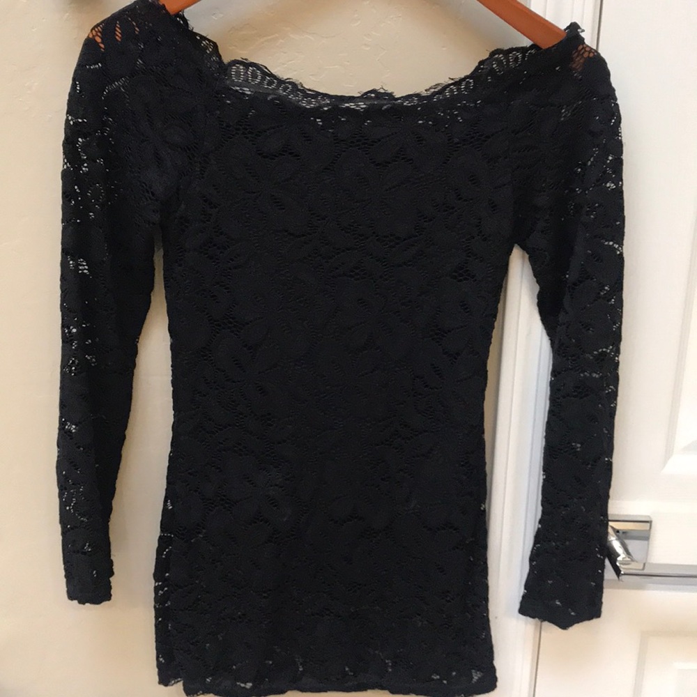 Black, Lacey, off the shoulder top